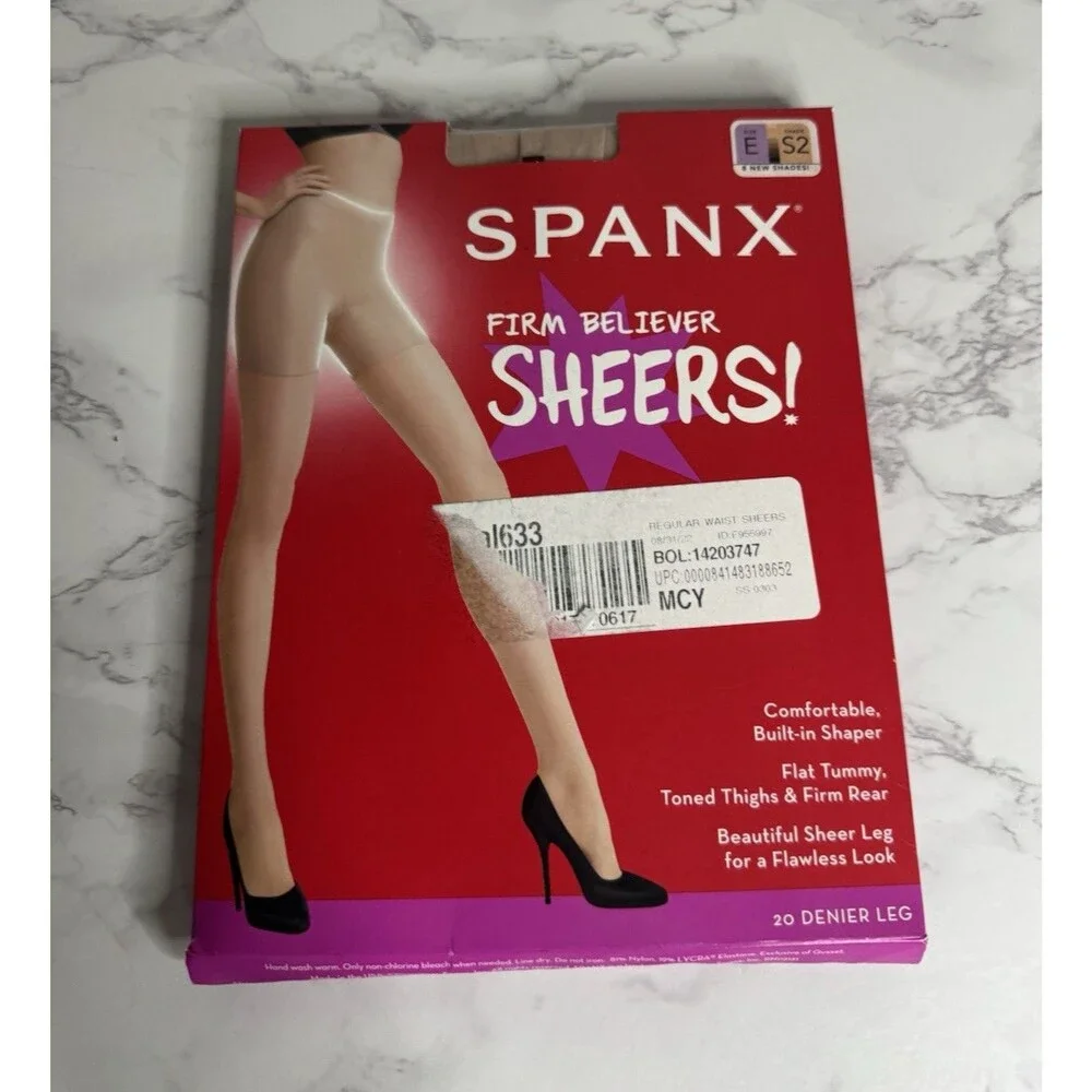 SPANX Firm Believer Shaping Sheer Tights 20 Denier S2 Beige Full Toe